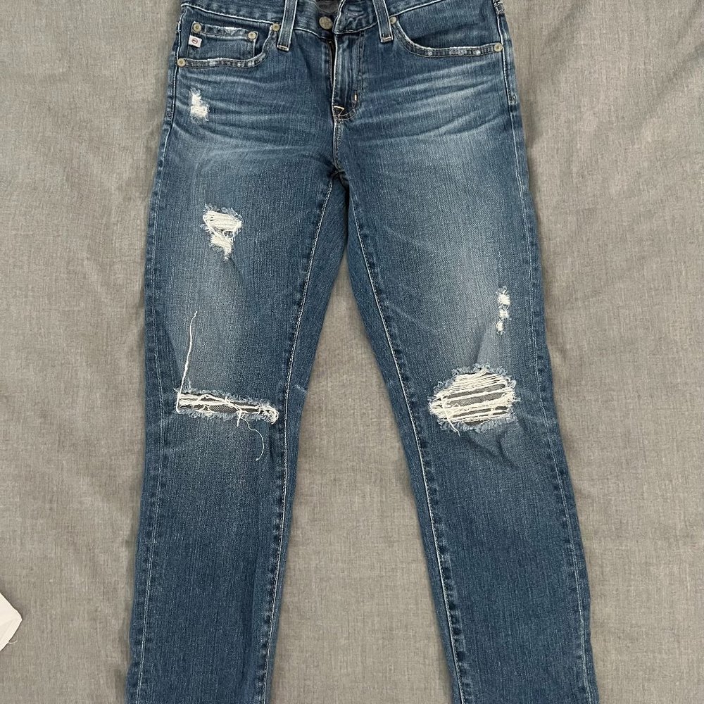 AG Distressed Boyfriend Jeans, Size 23 R